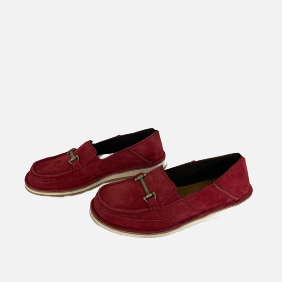 Ariat Bit Cruiser Women’s Suede Loafer Horse Bit Hardware Size 6.5 B Red - Picture 3 of 11